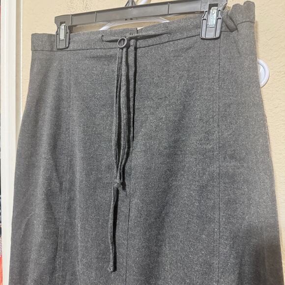 Vintage Ivy Gray Wool Maxi Skirt sz 14 Made In USA Long modest minimalist - Picture 2 of 6